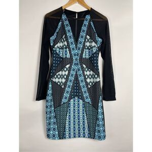 GUESS Mesh Geometric Bodycon Dress Size 10